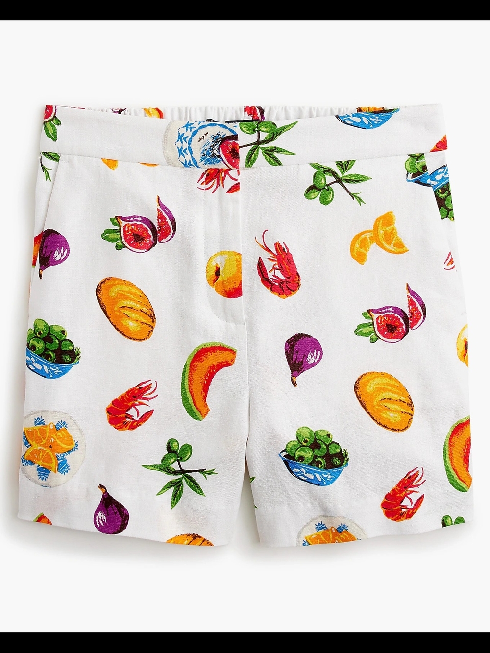NWT J. Crew Tropical Fruit Picnic Linen Shorts 10